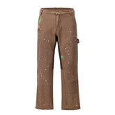 Graffiti Ink Painted Wide Leg Pant